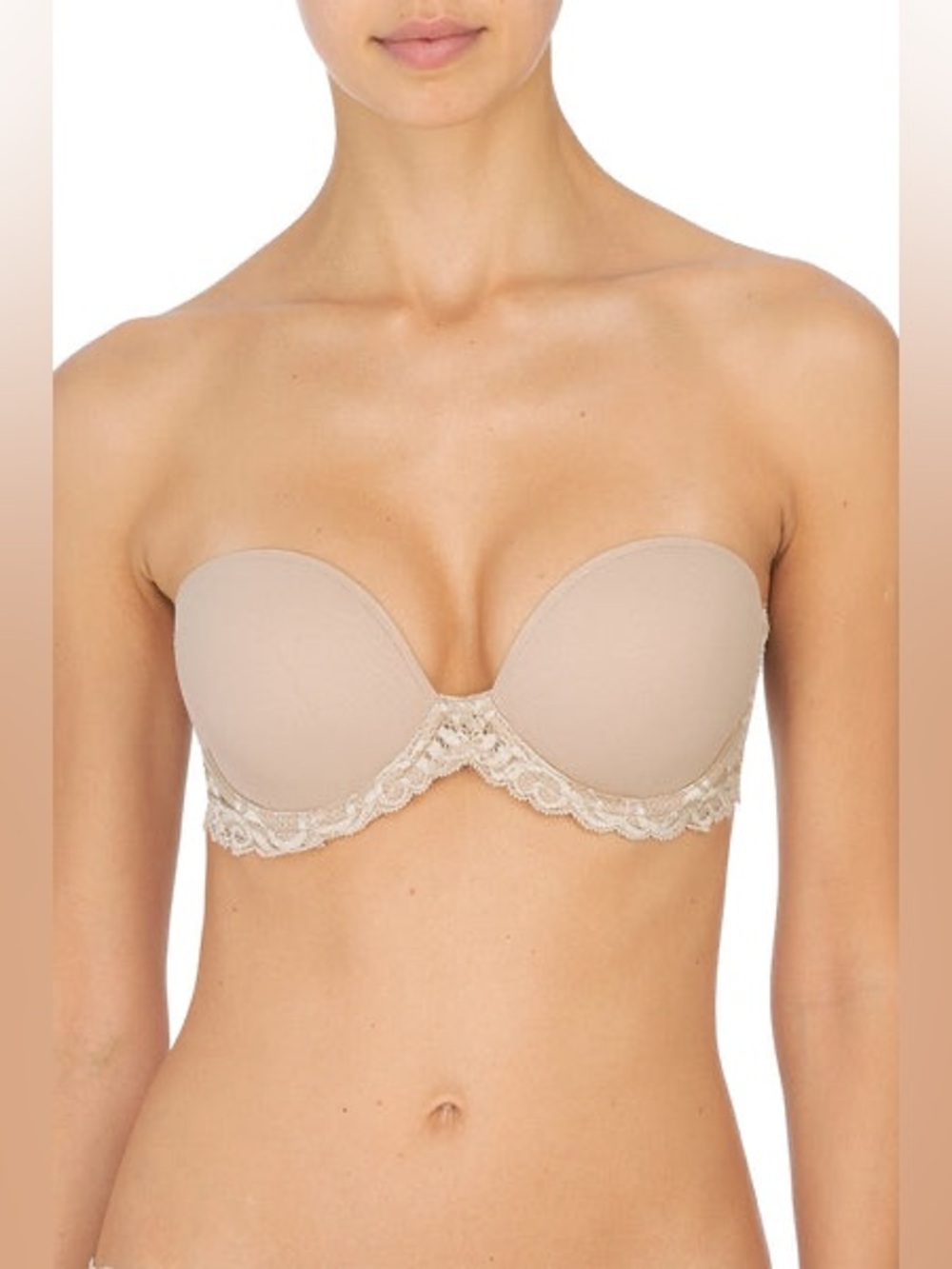 Natori Lace Nude Feathers Strapless Bra. Size 32D